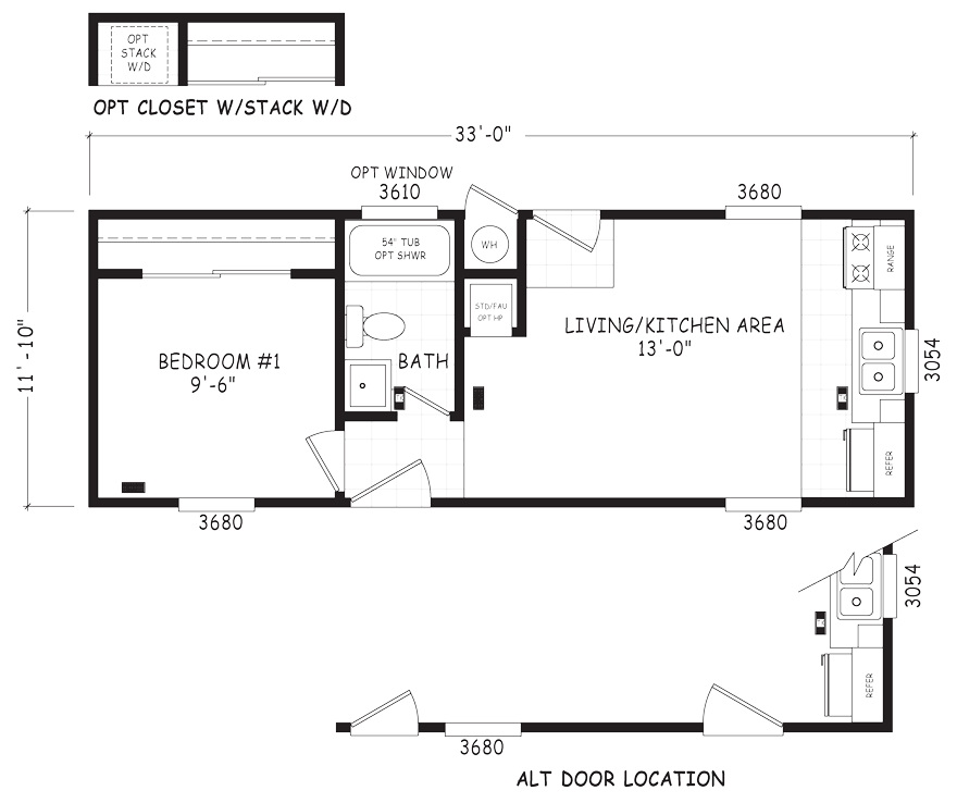 Single Wide Mobile Home Floor Plans The Home Outlet AZ   Kadoka 